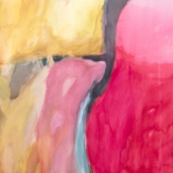 Unohtunut maisema, 60°N, 24°E,56 x 76 cm, akvarelli paperille, 2013